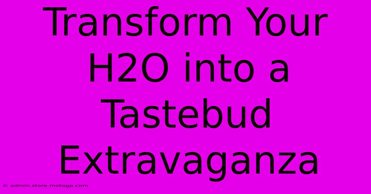 Transform Your H2O Into A Tastebud Extravaganza