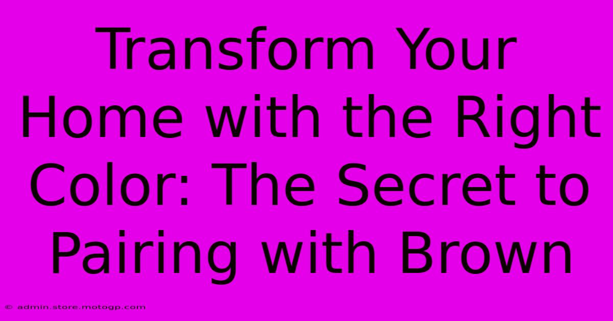 Transform Your Home With The Right Color: The Secret To Pairing With Brown