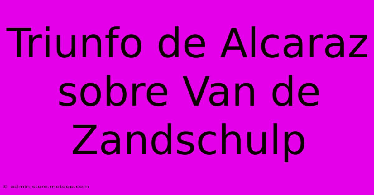 Triunfo De Alcaraz Sobre Van De Zandschulp