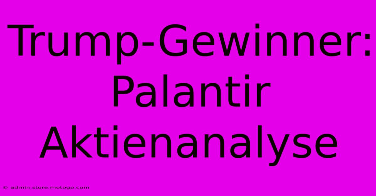 Trump-Gewinner: Palantir Aktienanalyse