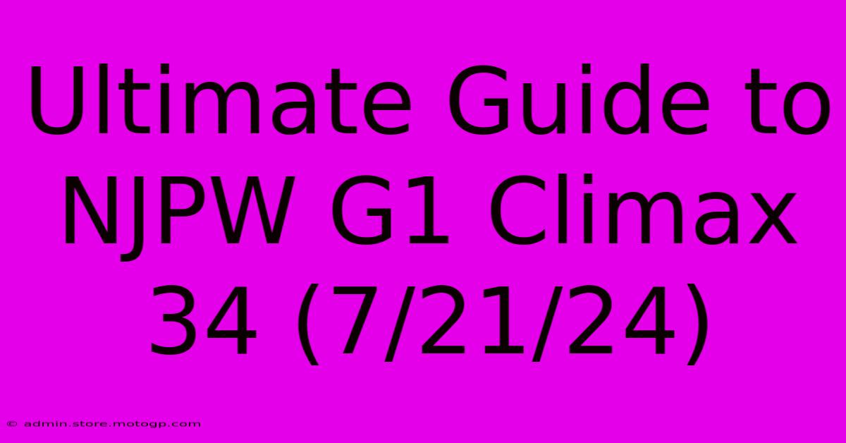 Ultimate Guide To NJPW G1 Climax 34 (7/21/24)