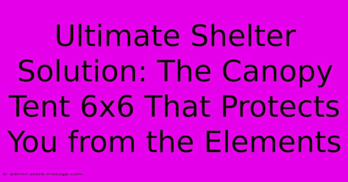 Ultimate Shelter Solution: The Canopy Tent 6x6 That Protects You From The Elements