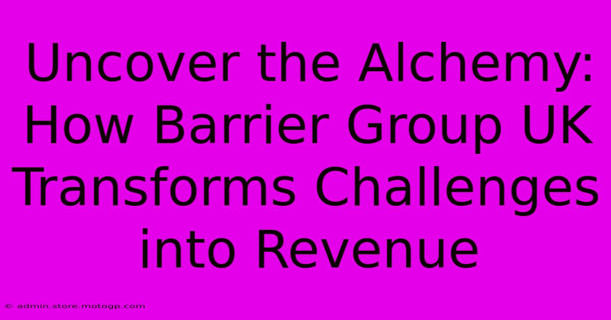 Uncover The Alchemy: How Barrier Group UK Transforms Challenges Into Revenue