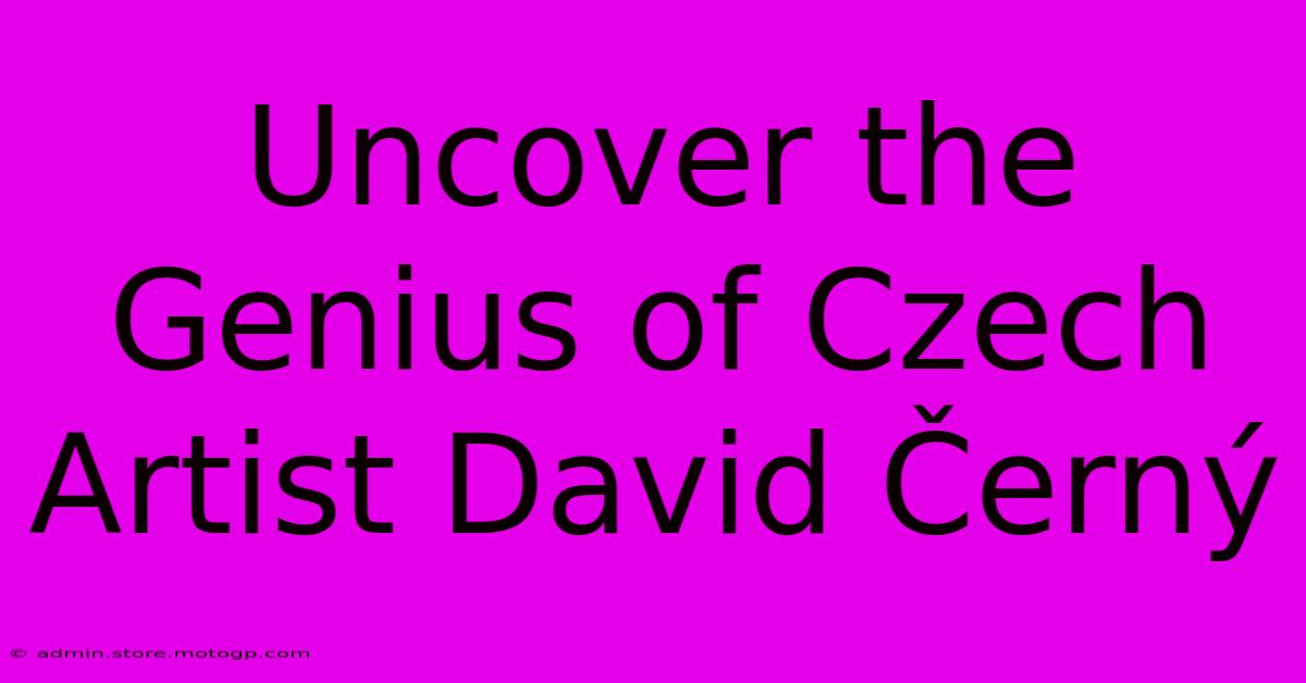 Uncover The Genius Of Czech Artist David Černý