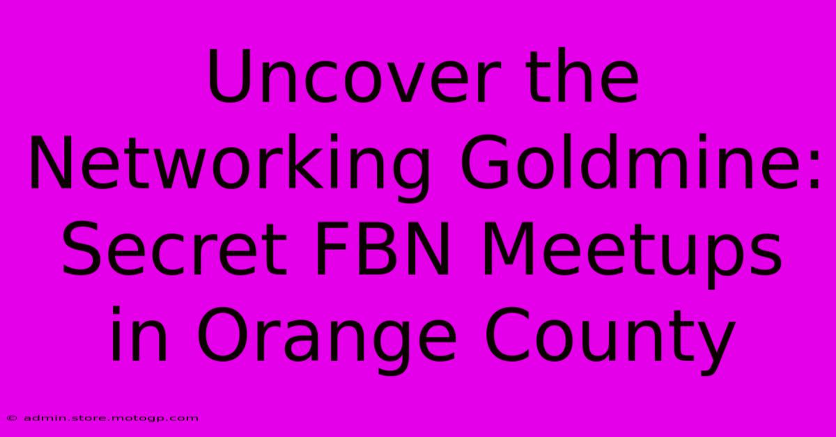 Uncover The Networking Goldmine: Secret FBN Meetups In Orange County