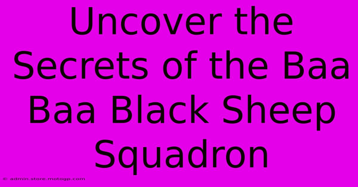 Uncover The Secrets Of The Baa Baa Black Sheep Squadron