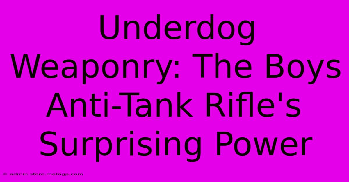 Underdog Weaponry: The Boys Anti-Tank Rifle's Surprising Power