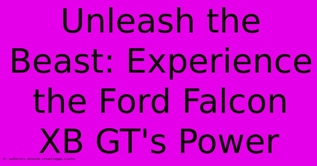 Unleash The Beast: Experience The Ford Falcon XB GT's Power