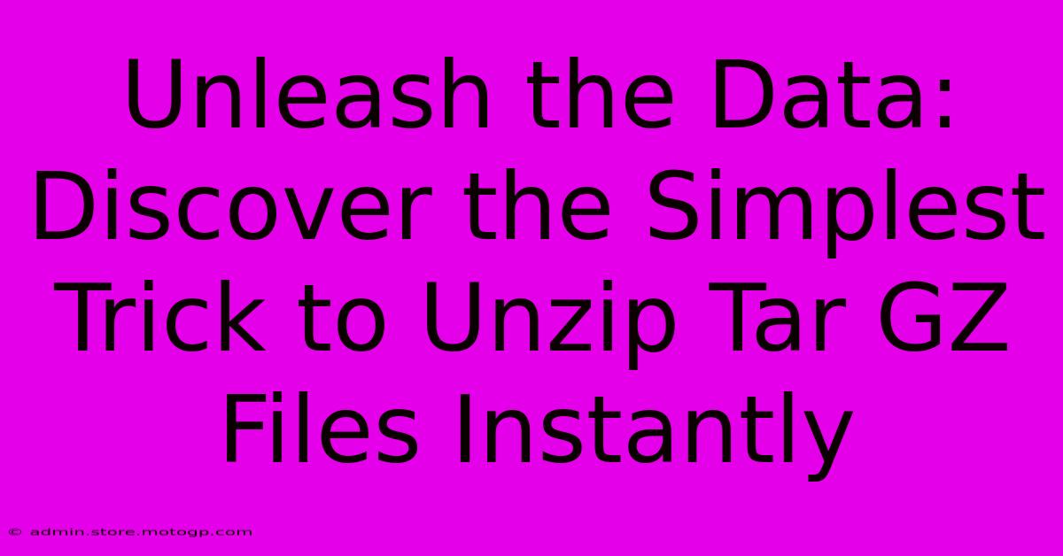 Unleash The Data: Discover The Simplest Trick To Unzip Tar GZ Files Instantly