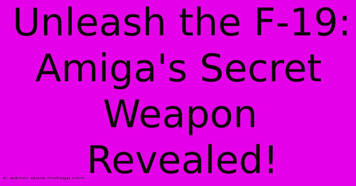 Unleash The F-19: Amiga's Secret Weapon Revealed!