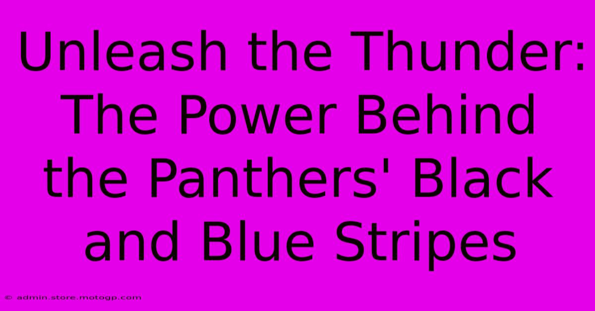 Unleash The Thunder: The Power Behind The Panthers' Black And Blue Stripes