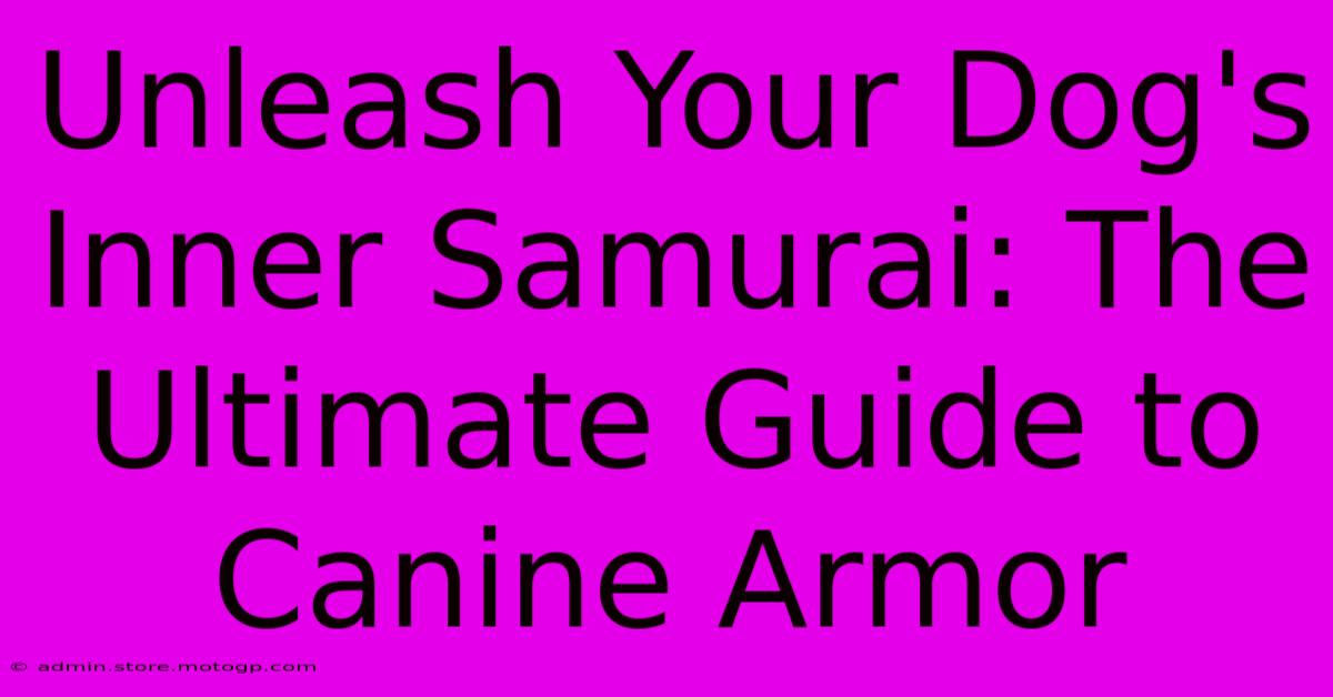 Unleash Your Dog's Inner Samurai: The Ultimate Guide To Canine Armor