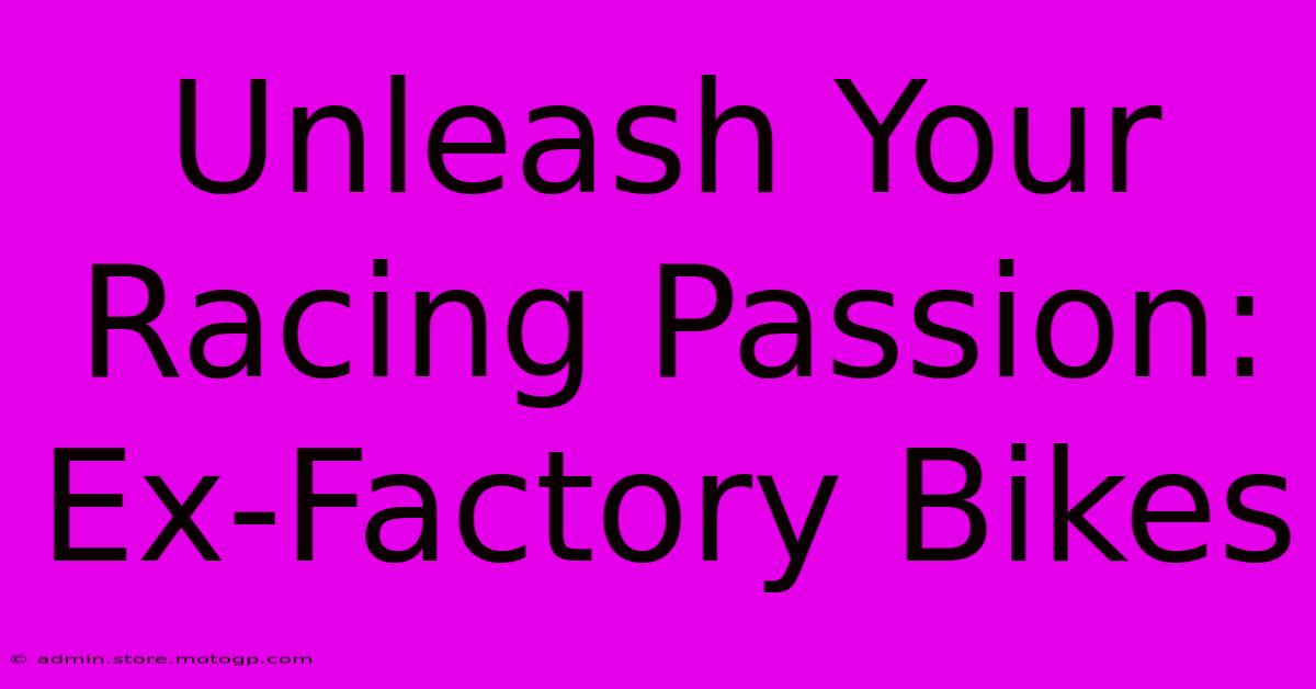 Unleash Your Racing Passion: Ex-Factory Bikes