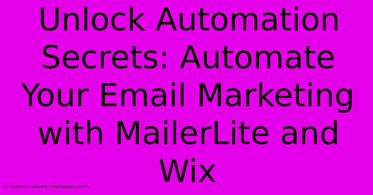 Unlock Automation Secrets: Automate Your Email Marketing With MailerLite And Wix