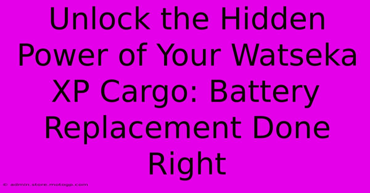 Unlock The Hidden Power Of Your Watseka XP Cargo: Battery Replacement Done Right