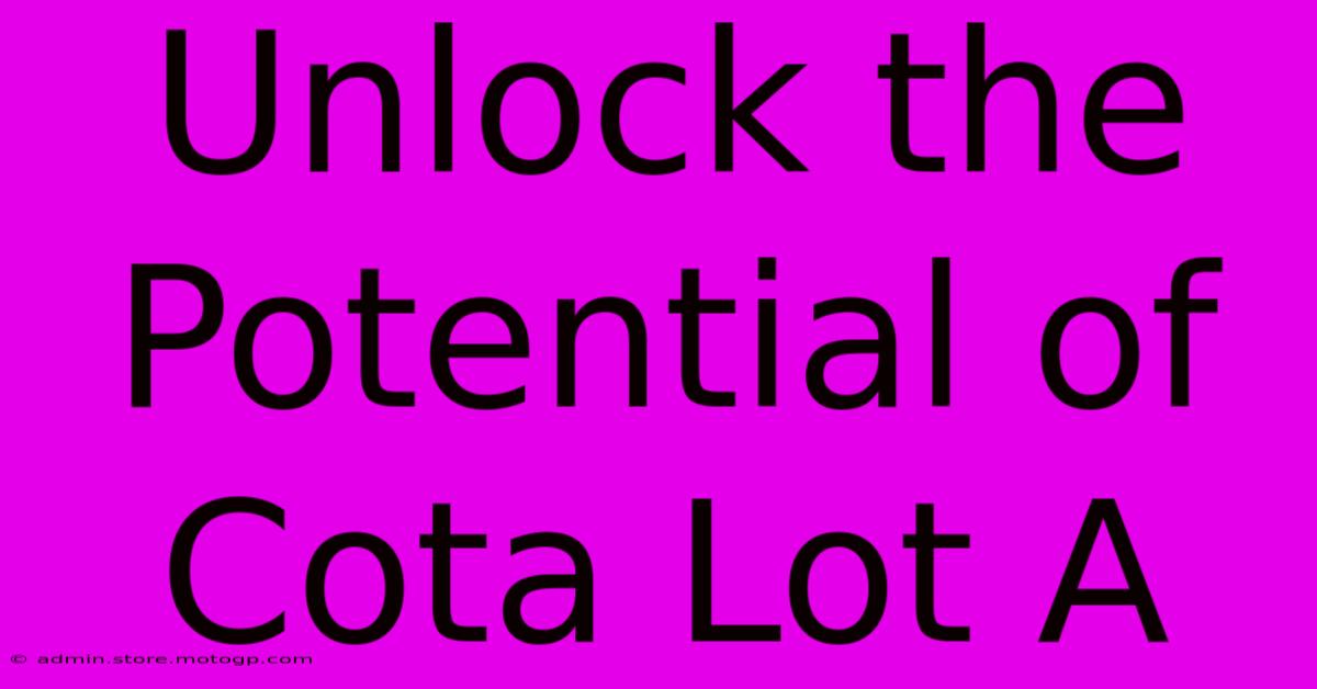 Unlock The Potential Of Cota Lot A