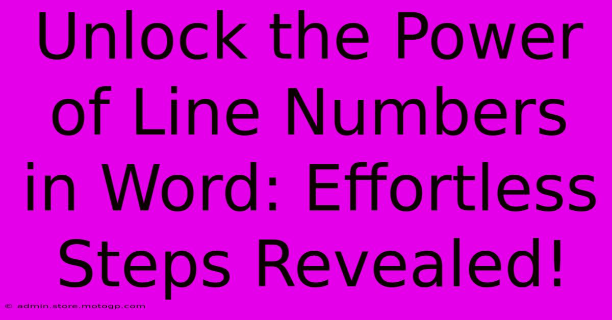 Unlock The Power Of Line Numbers In Word: Effortless Steps Revealed!