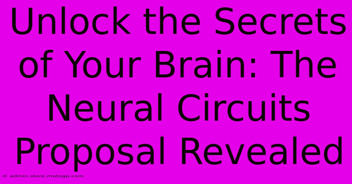 Unlock The Secrets Of Your Brain: The Neural Circuits Proposal Revealed