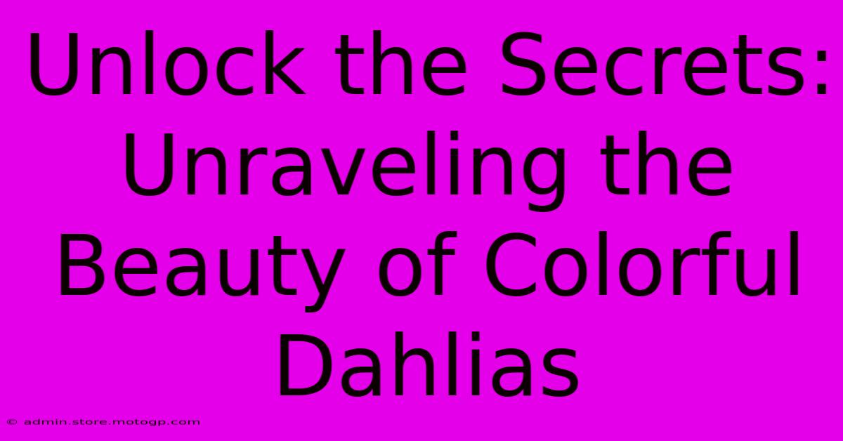 Unlock The Secrets: Unraveling The Beauty Of Colorful Dahlias