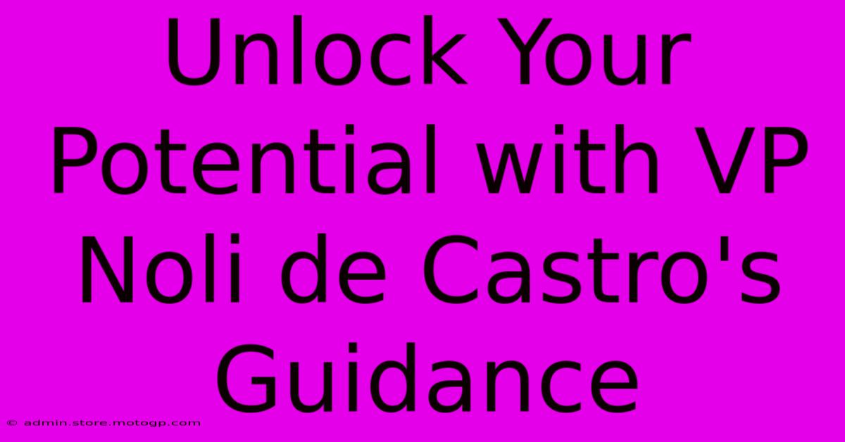 Unlock Your Potential With VP Noli De Castro's Guidance