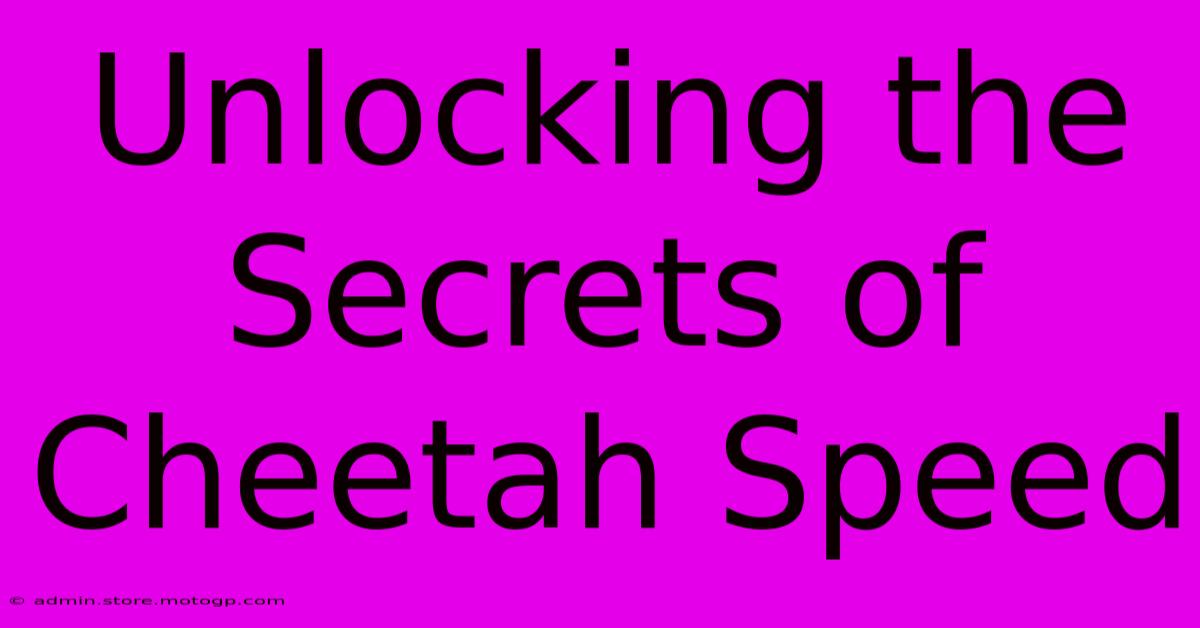 Unlocking The Secrets Of Cheetah Speed