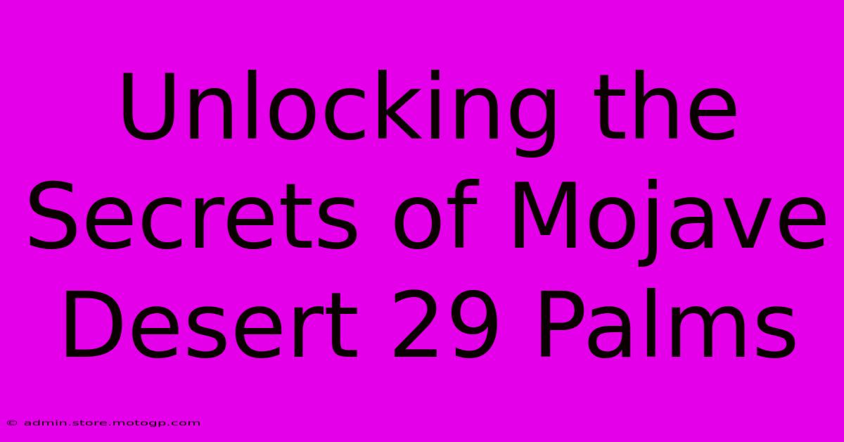 Unlocking The Secrets Of Mojave Desert 29 Palms