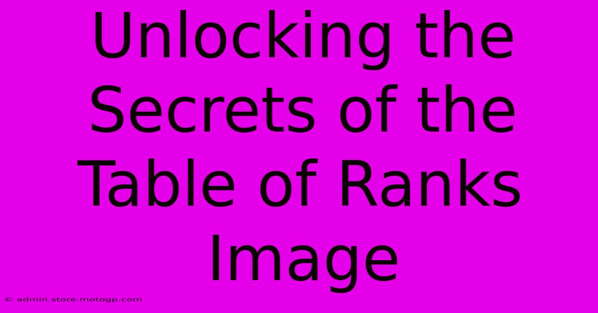 Unlocking The Secrets Of The Table Of Ranks Image