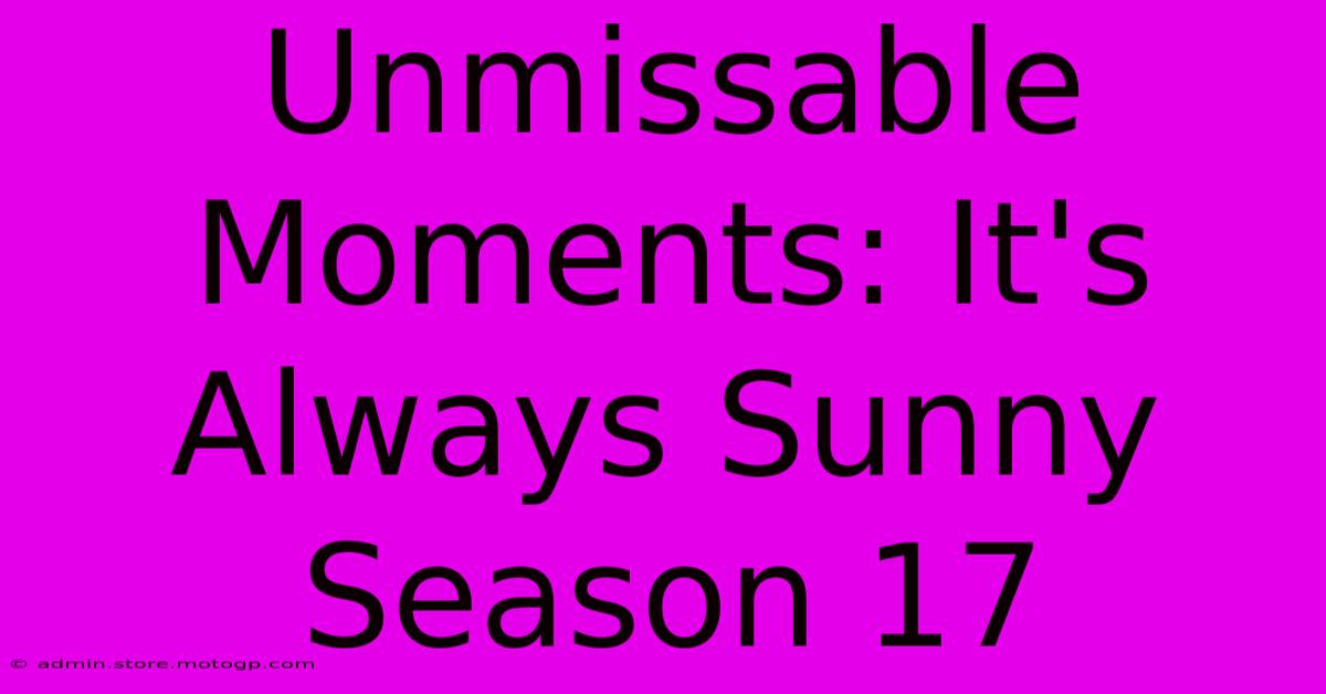 Unmissable Moments: It's Always Sunny Season 17