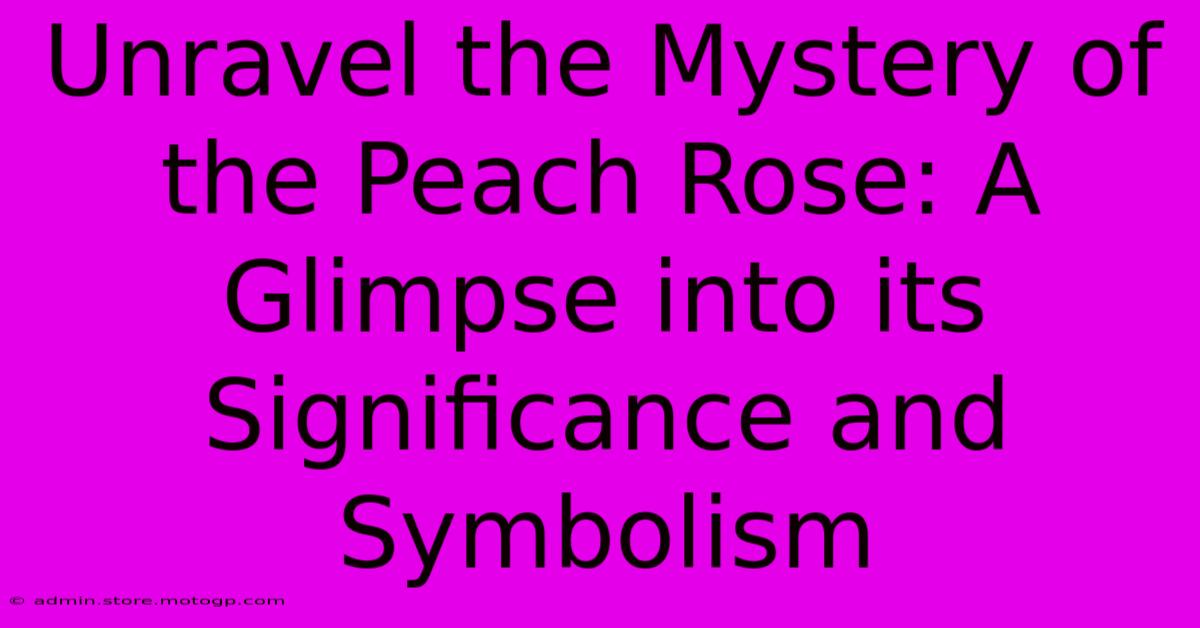 Unravel The Mystery Of The Peach Rose: A Glimpse Into Its Significance And Symbolism