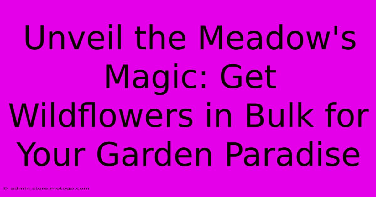 Unveil The Meadow's Magic: Get Wildflowers In Bulk For Your Garden Paradise