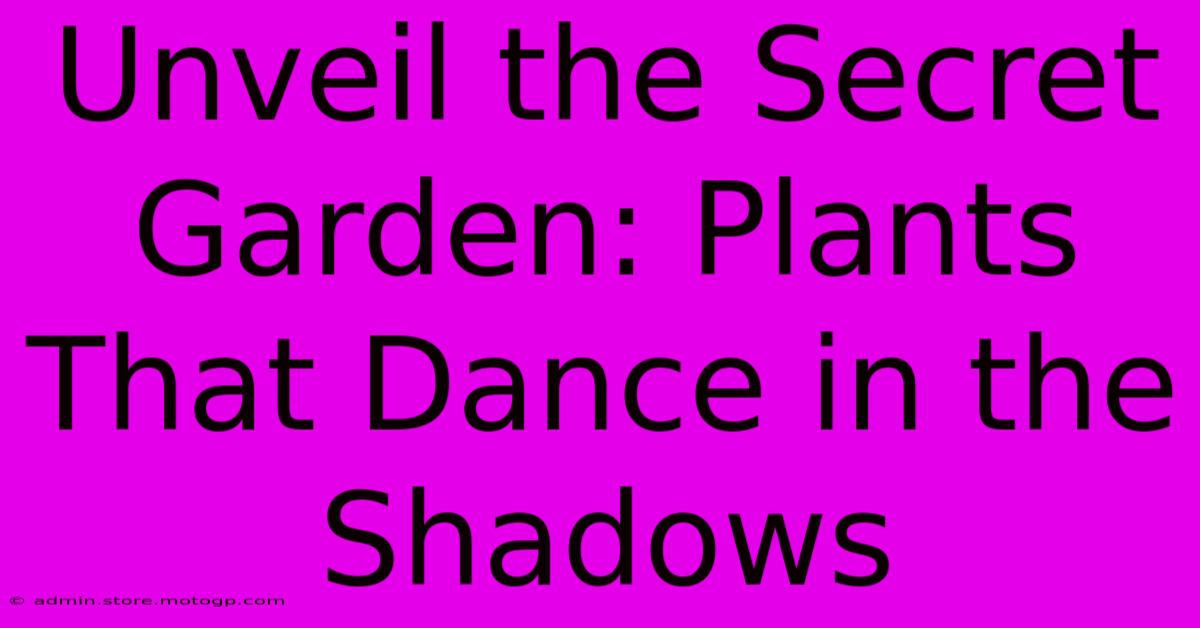 Unveil The Secret Garden: Plants That Dance In The Shadows