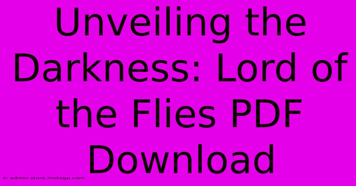 Unveiling The Darkness: Lord Of The Flies PDF Download