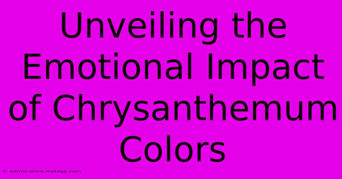 Unveiling The Emotional Impact Of Chrysanthemum Colors