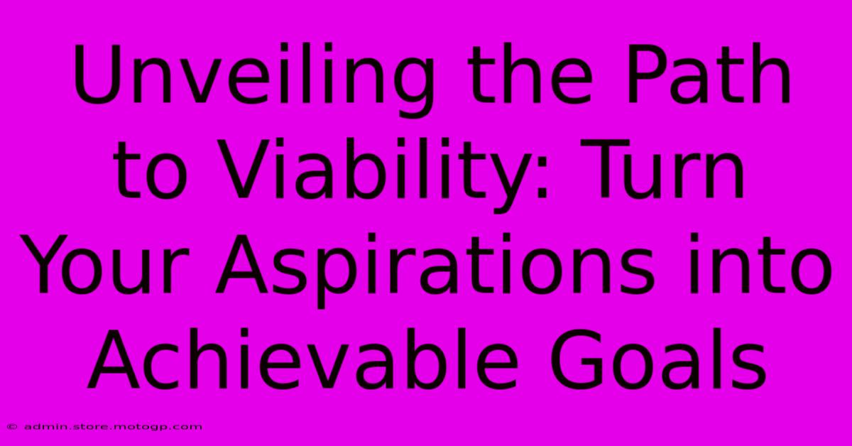 Unveiling The Path To Viability: Turn Your Aspirations Into Achievable Goals