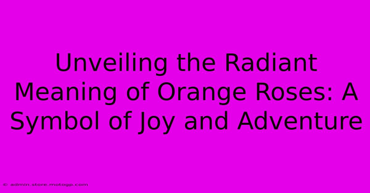 Unveiling The Radiant Meaning Of Orange Roses: A Symbol Of Joy And Adventure