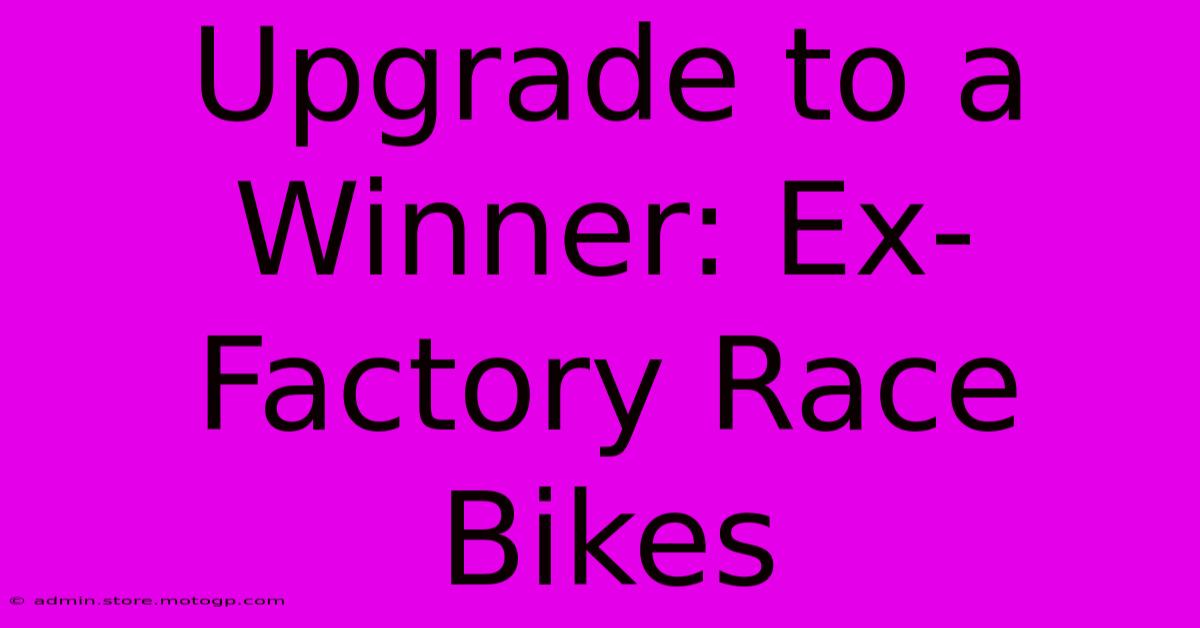 Upgrade To A Winner: Ex-Factory Race Bikes