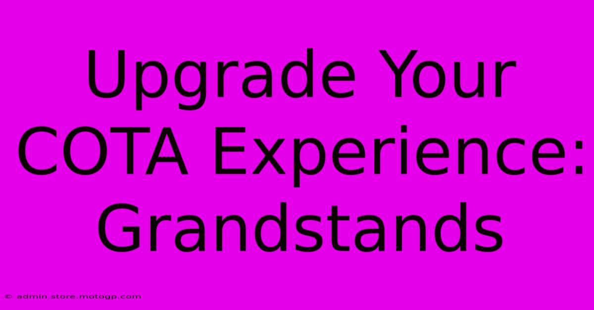 Upgrade Your COTA Experience: Grandstands