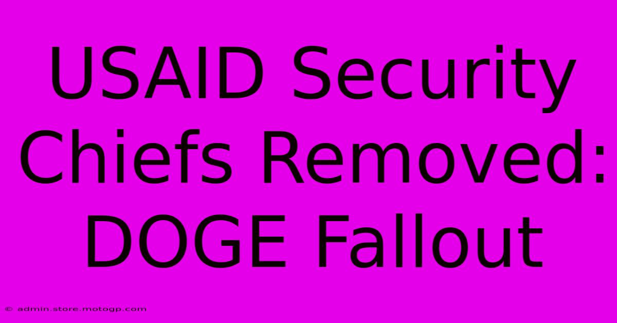 USAID Security Chiefs Removed: DOGE Fallout