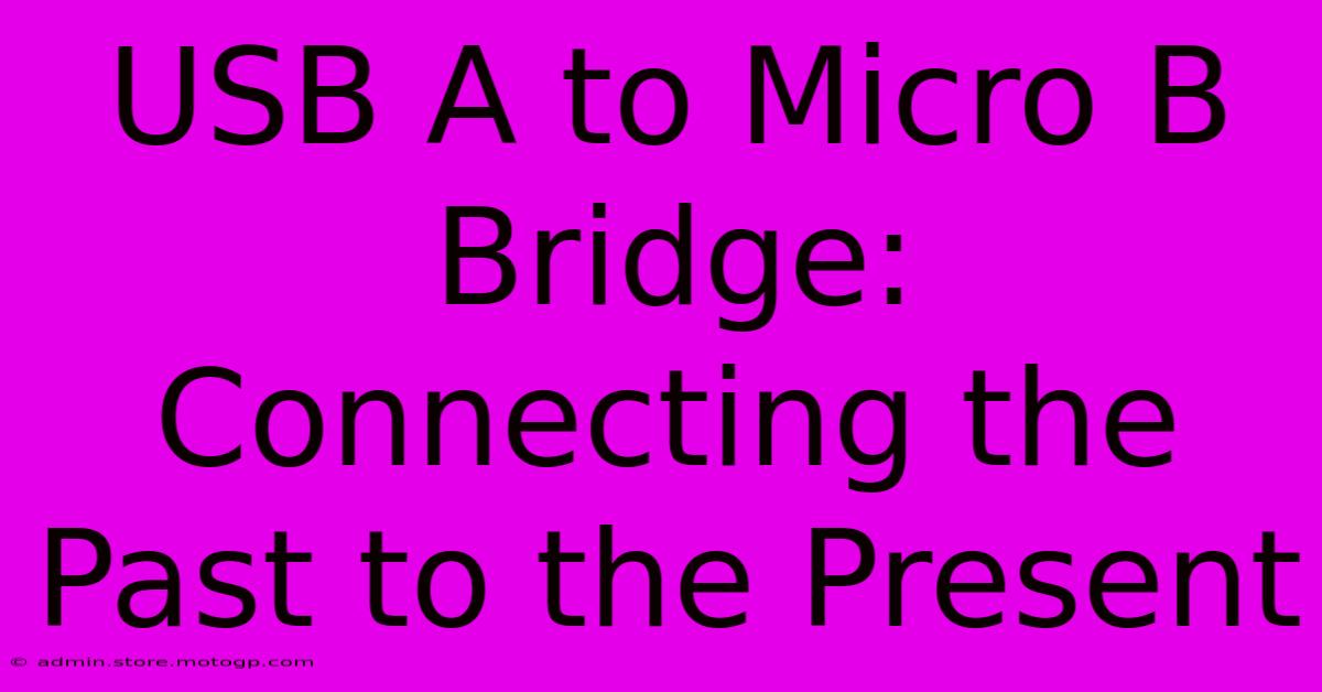 USB A To Micro B Bridge: Connecting The Past To The Present