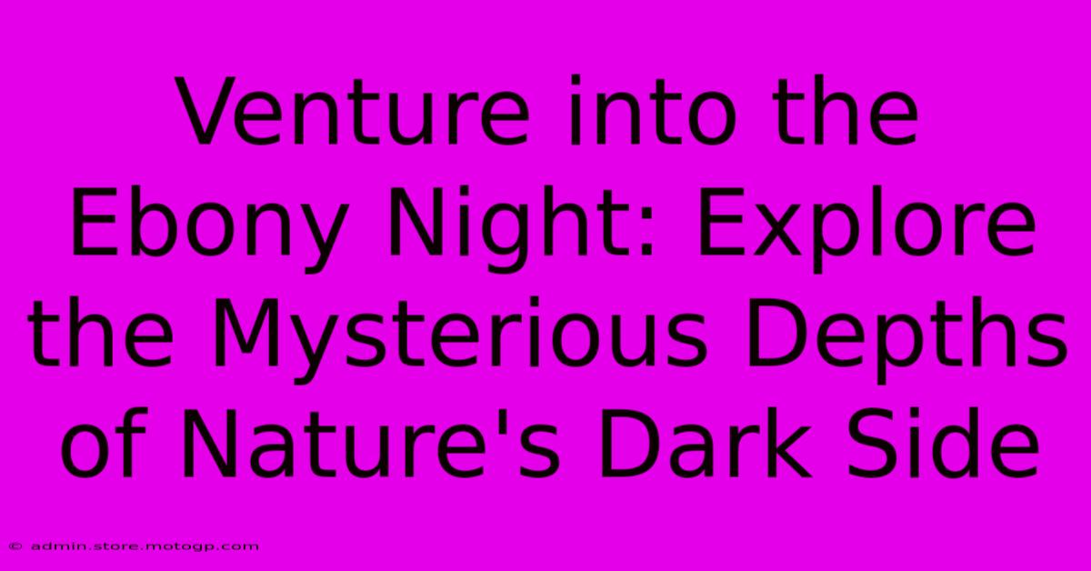 Venture Into The Ebony Night: Explore The Mysterious Depths Of Nature's Dark Side