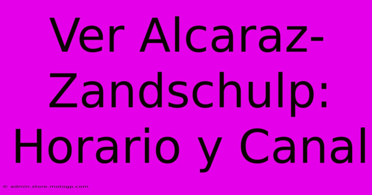 Ver Alcaraz-Zandschulp: Horario Y Canal