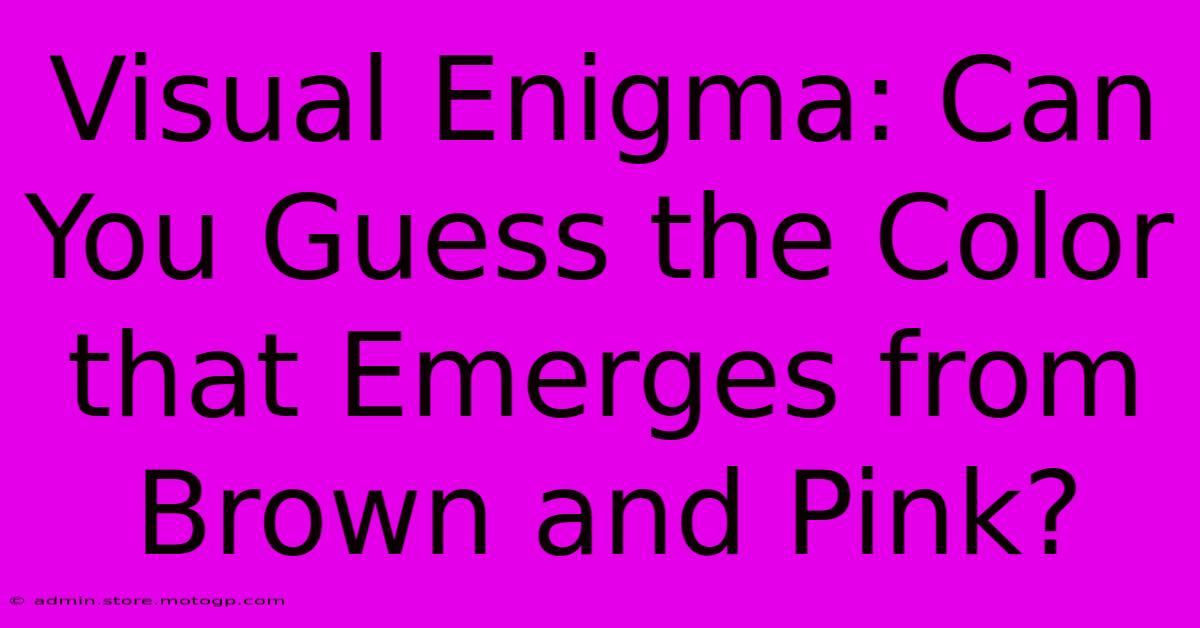 Visual Enigma: Can You Guess The Color That Emerges From Brown And Pink?