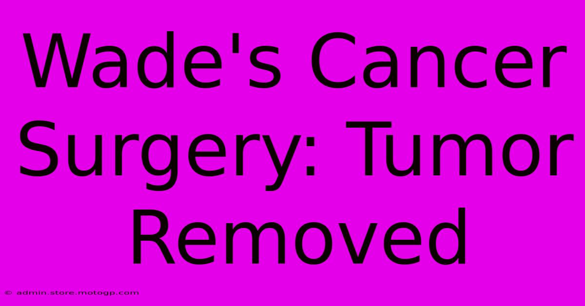 Wade's Cancer Surgery: Tumor Removed