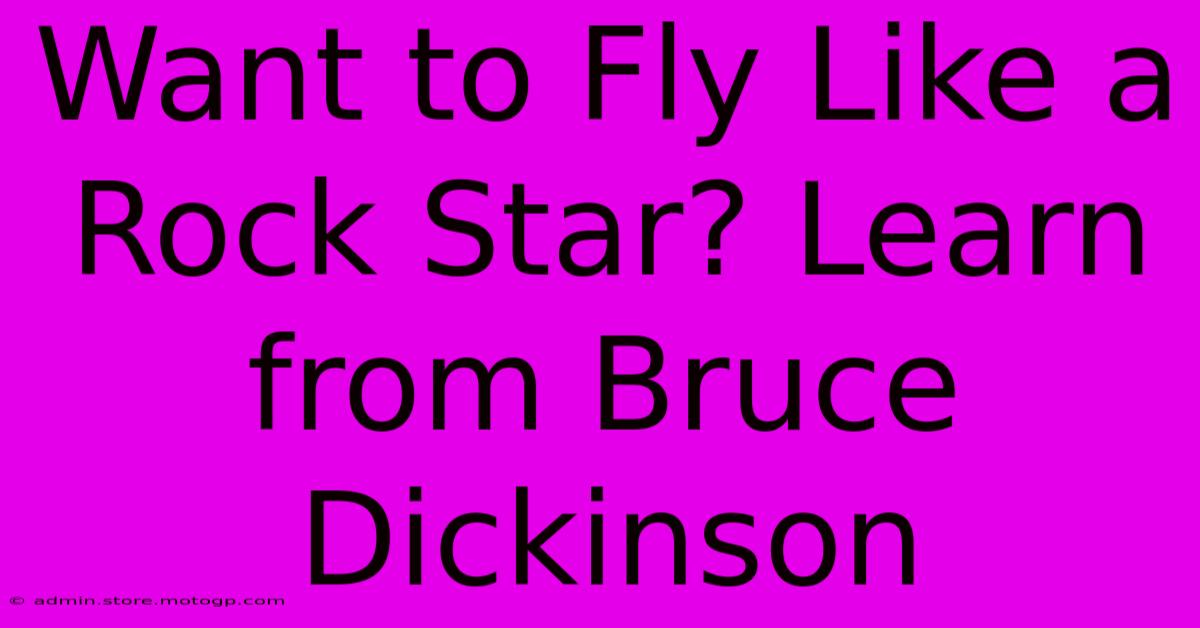 Want To Fly Like A Rock Star? Learn From Bruce Dickinson