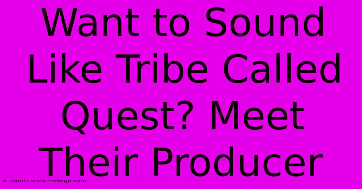 Want To Sound Like Tribe Called Quest? Meet Their Producer