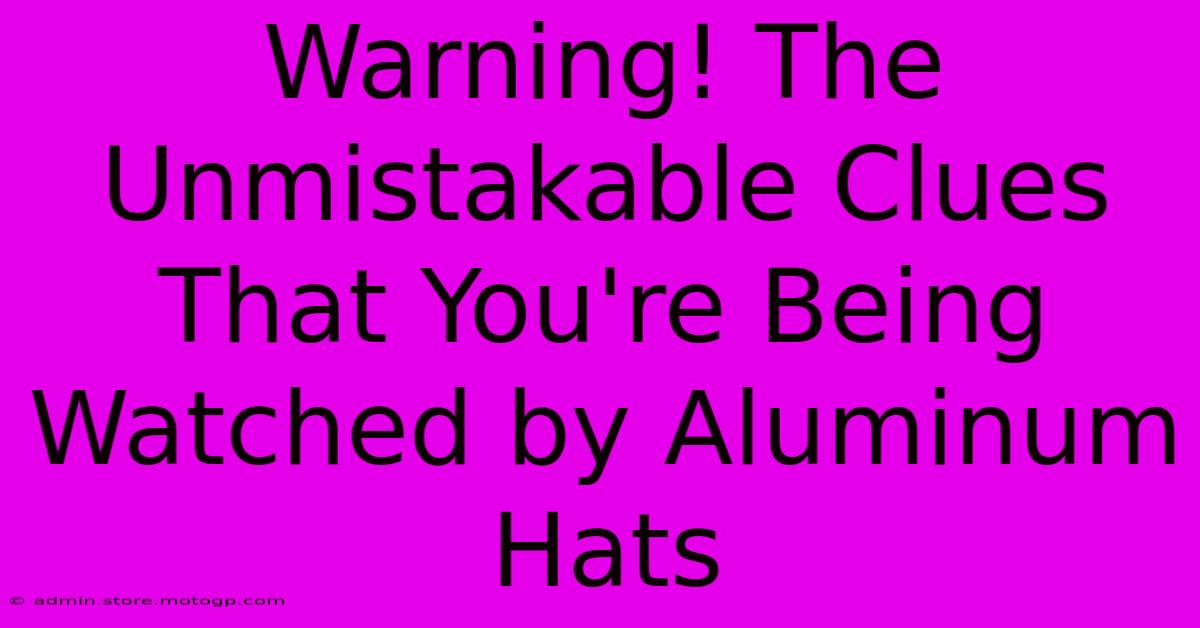 Warning! The Unmistakable Clues That You're Being Watched By Aluminum Hats