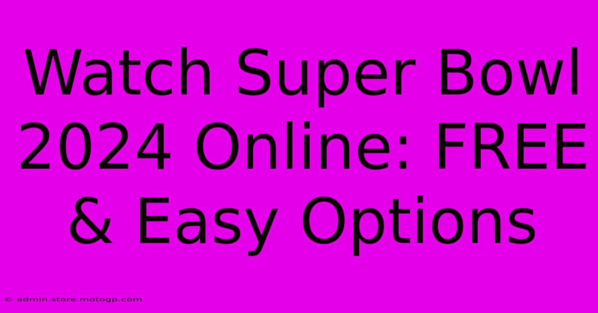 Watch Super Bowl 2024 Online: FREE & Easy Options