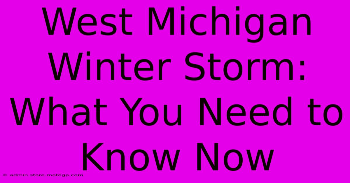 West Michigan Winter Storm: What You Need To Know Now