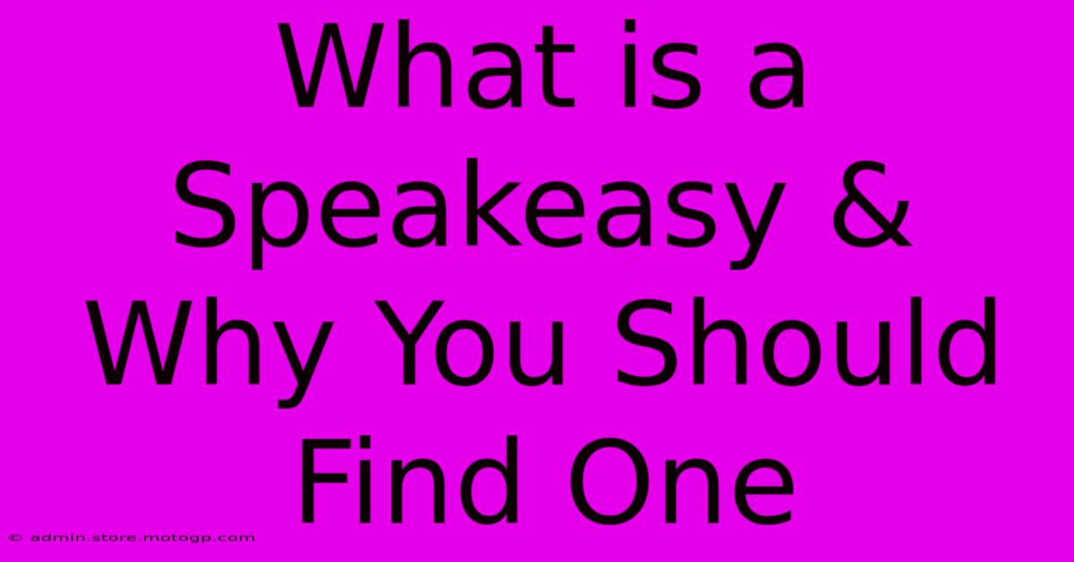 What Is A Speakeasy & Why You Should Find One