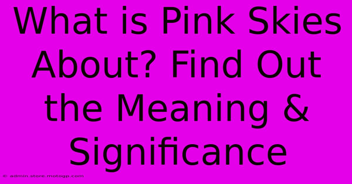 What Is Pink Skies About? Find Out The Meaning & Significance